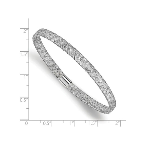 10K White Gold Stretch Bangle Bracelet