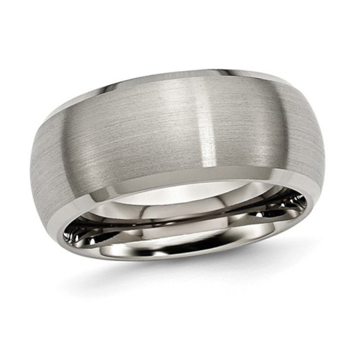 GEM AND HARMONY  Mens Satin Beveled Edge Titanium Wedding Band Ring (10Mm) In Multicolor