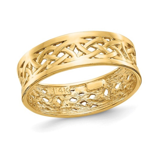 GEM AND HARMONY  14K Gold Celtic Knot Band Ring In Yellow
