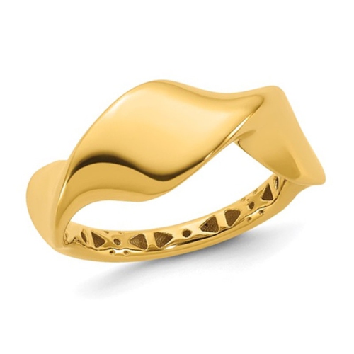 GEM AND HARMONY  14K Gold Polished Wavy Ring In Yellow