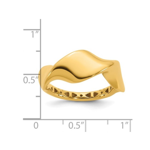 14K Yellow Gold Polished Wavy Ring