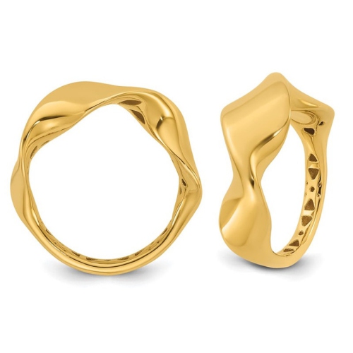 14K Yellow Gold Polished Wavy Ring