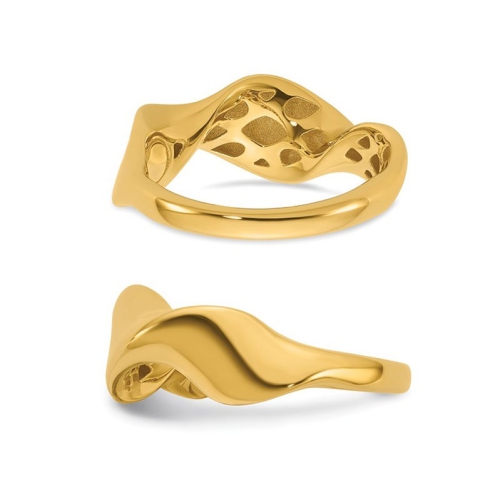 14K Yellow Gold Polished Wavy Ring