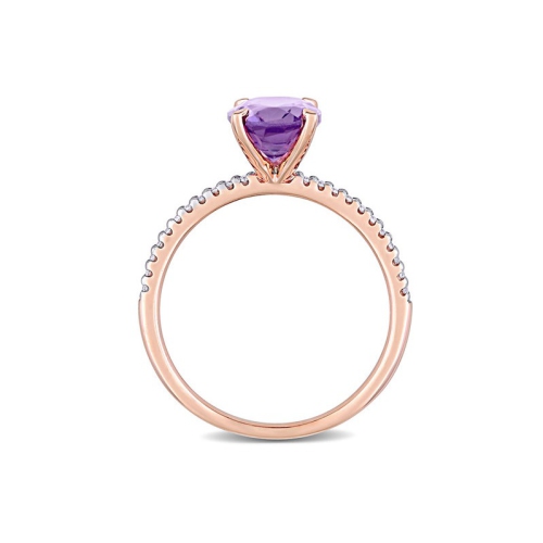 Bague en or rose 14 ct avec améthyste ovale 2 00&nbsp;carat ct