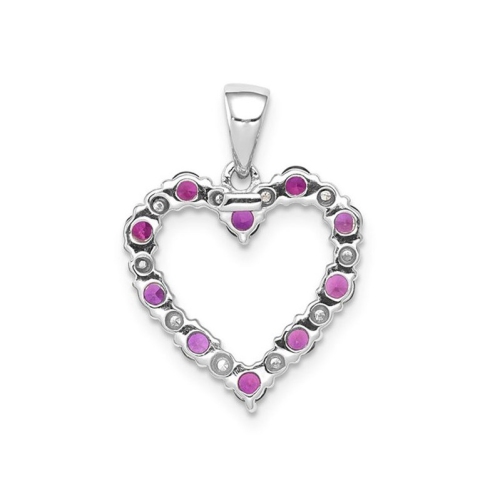 2/5 Carat Ruby Pendant 14K White Gold (NO CHAIN)