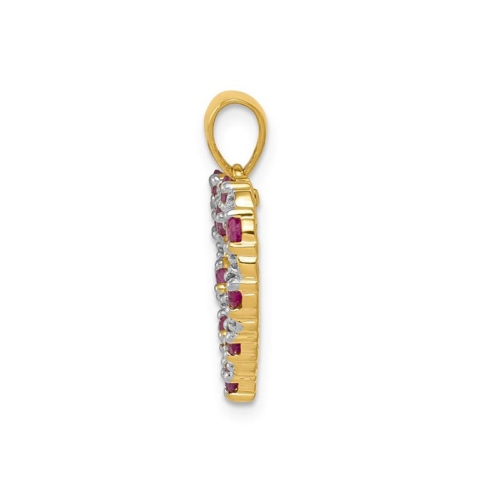 2/5 Carat Ruby Pendant 14K Yellow Gold (NO CHAIN)