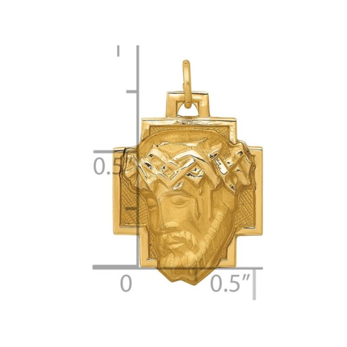 14K Yellow Gold Jesus Cross Charm Pendant