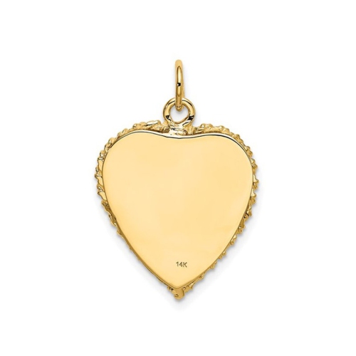 Pendentif anniversaire en forme de coeur 20ᵉ en or jaune 14 K
