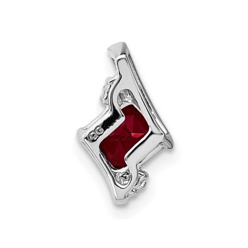 2/3 Carat Lab-Created Ruby Solitaire Pendant Necklace in 10K White Gold with Chain