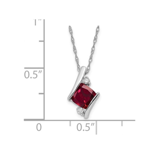 2/3 Carat Lab-Created Ruby Solitaire Pendant Necklace in 10K White Gold with Chain