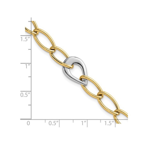 Ladies 14K Yellow and White Gold Curb Link Bracelet