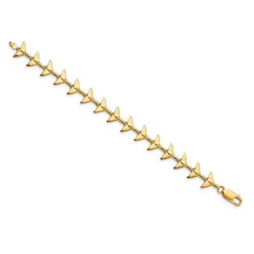 Ladies 14K Yellow Gold Whlae Tail Link Bracelet