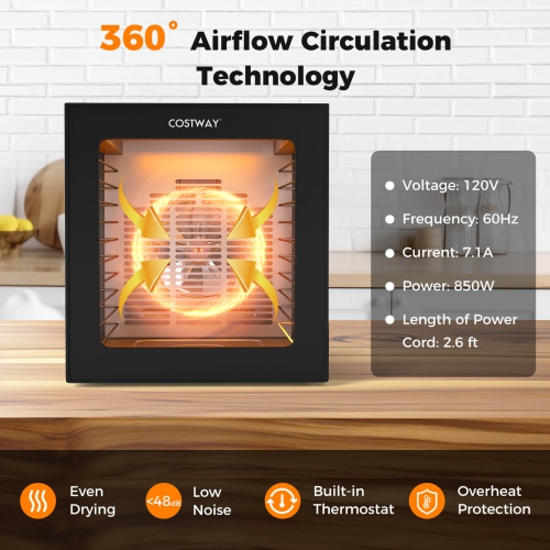 Costway 10 Stainless Steel Trays Dryer with 10 Presets 48H Timer Accessories Included