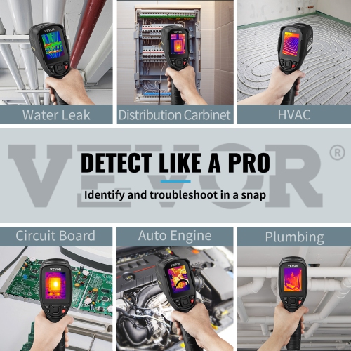 VEVOR 2MP Thermal Imaging Camera, 320 x 240 Pixels Super Resolution Camera, 25Hz Refresh Rate Infrared Camera with -4℉~1022℉ Temp, 64G SD Card and