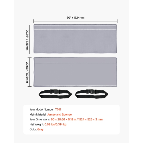 VEVOR 5 & 5.9" Air Conditioner Hose Cover Wrap, Portable AC Hose Duct Vent Cover Sleeve, Insulation Sleeve for Diameter Exhaust Hoses Tube, with 2