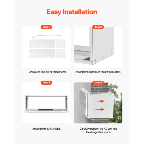 VEVOR 42 in Air Conditioner Wall Sleeve, Through the Wall Air Conditioner Sleeve, Wall Sleeve, Compatible with Most Brands of Through the Wall AC,