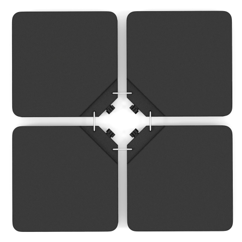 Costway Offset Umbrella Base with 4 Square HDPE Plate & 4 Connection Metal Hooks for Patio