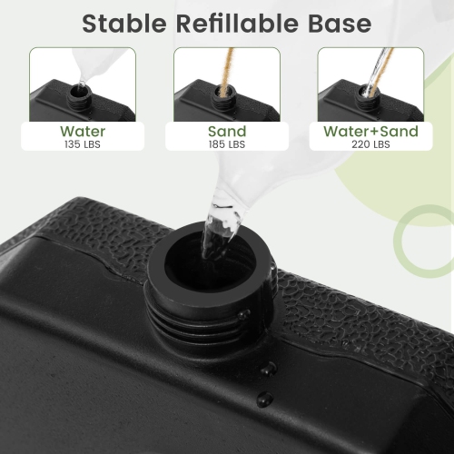 Costway Offset Umbrella Base with 4 Square HDPE Plate & 4 Connection Metal Hooks for Patio