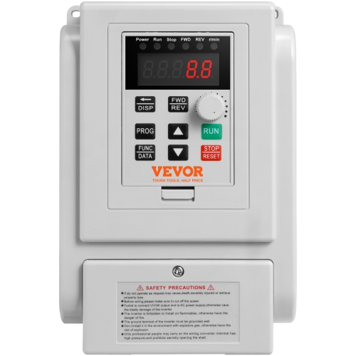 VEVOR 3HP VFD, 2.2KW, 10A, 1 Phase 220V-240V Input to 3 Phase 220V-240V Output Variable Frequency Drive, 0-400Hz VFD for AC Motor Speed Control