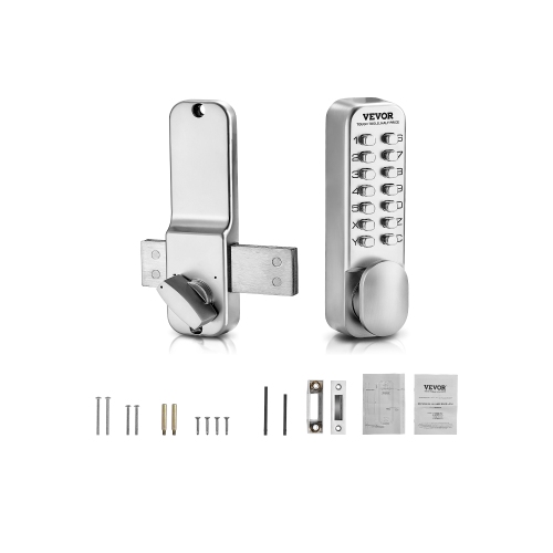 VEVOR Mechanical Keyless Entry Door Lock, 14 Key Mechanical Door Lock, Mechanical Keypad Door Lock with Adjustable Thumb Knob, Single-Side Zinc Alloy