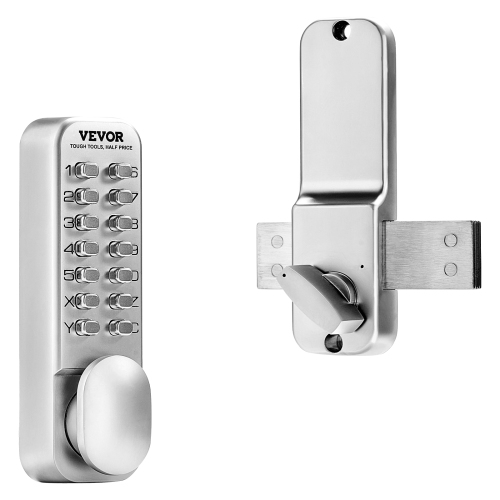 VEVOR Mechanical Keyless Entry Door Lock, 14 Key Mechanical Door Lock, Mechanical Keypad Door Lock with Adjustable Thumb Knob, Single-Side Zinc Alloy