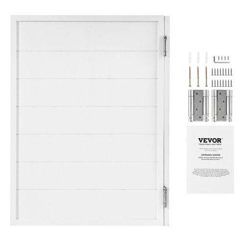 VEVOR 32"W x 42"H Double Saloon Doors, Swinging Cafe Interior Doors, Square Design Premium Pine Wood, with Hinges & Hardware Kit, Easy to Install,