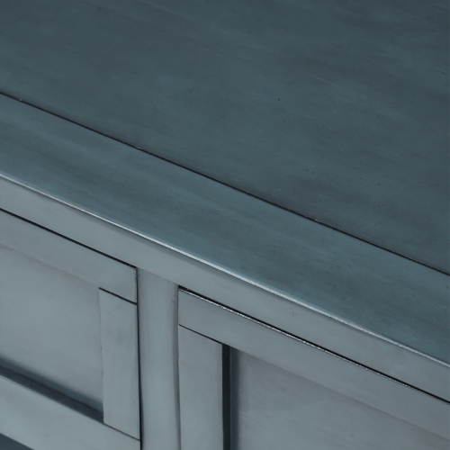 Console de style traditionnel avec deux tiroirs et tablette inférieure Kepooman - Bleu marine