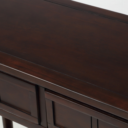 Console de style traditionnel Kepooman avec deux tiroirs et tablette inférieure - Espresso