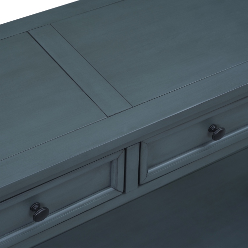 Console/sofa Kepooman avec tiroirs de rangement et tablette inférieure pour entrée - Bleu marine