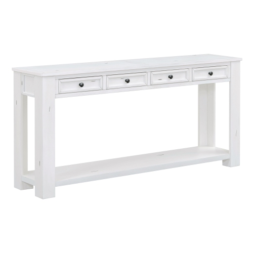 Console/sofa avec tiroirs de rangement et tablette inférieure pour entrée Kepooman - Blanc