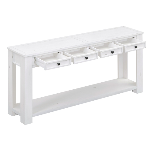 Console/sofa avec tiroirs de rangement et tablette inférieure pour entrée Kepooman - Blanc