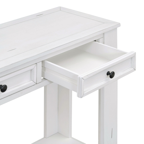 Console/sofa avec tiroirs de rangement et tablette inférieure pour entrée Kepooman - Blanc