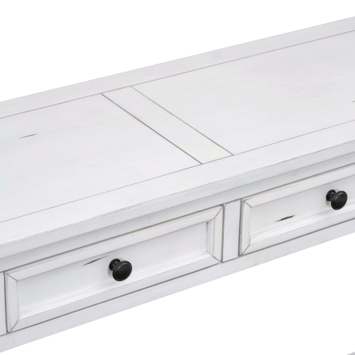 Console/sofa avec tiroirs de rangement et tablette inférieure pour entrée Kepooman - Blanc