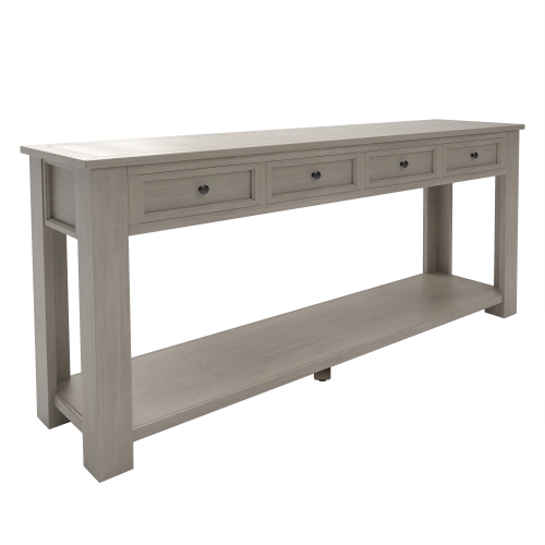 Table console/sofa Kepooman avec tiroirs de rangement et tablette inférieure pour entrée - Gris