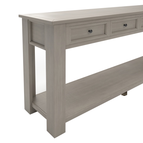 Table console/sofa Kepooman avec tiroirs de rangement et tablette inférieure pour entrée - Gris