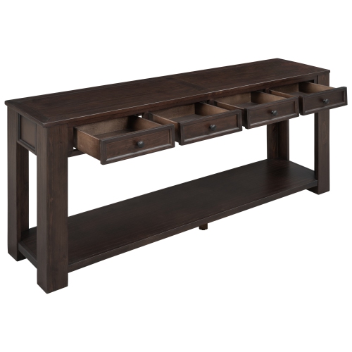 Console/sofa Kepooman avec tiroirs de rangement et tablette inférieure pour entrée - Espresso