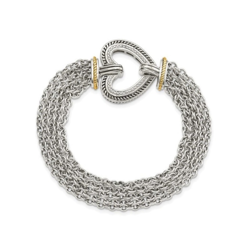 Sterling Silver Antiqued Heart Bracelet