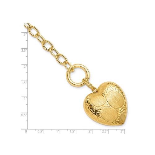 Yellow Sterling Silver Toggle Heart Charm Bracelet