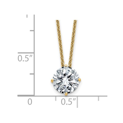 1.75 Carat 8.0mm Moissanite Solitaire Pendant Necklace in 14K Yellow Gold with Chain