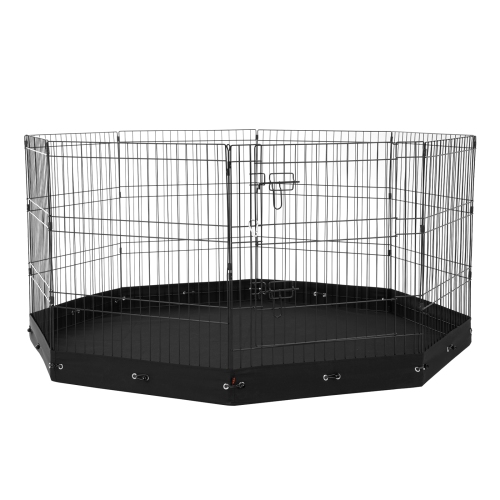 VEVOR 8 Pcs 30"H x 24"W Panels Foldable Metal Pet Exercise Pen,Dog Fence Indoor and Outdoor with Door,600D Oxford Fabric Bottom Pad,Pet Playpen for