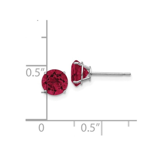 2.20 carat Lab-Created Ruby Solitaire Stud Earrings in 14K White Gold (6mm)