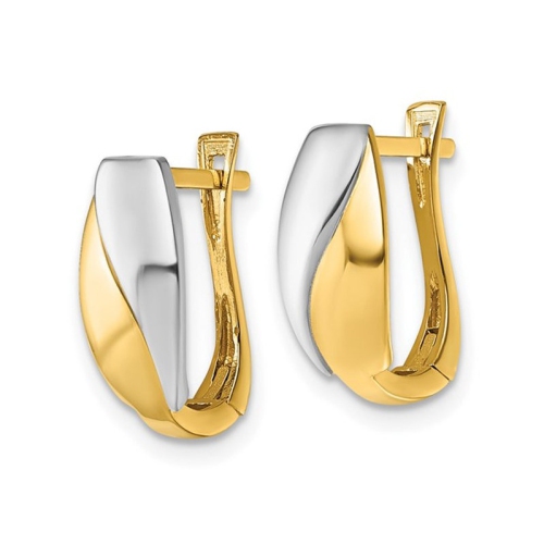 14K Yellow Gold Polished Hinged Hoop Earrings