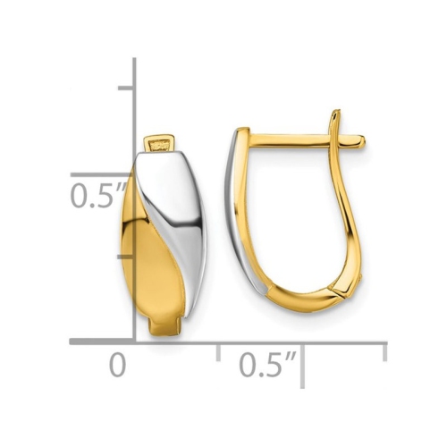 14K Yellow Gold Polished Hinged Hoop Earrings