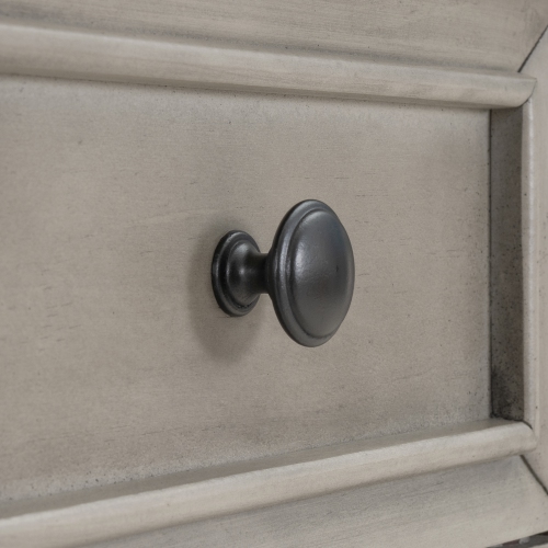 Console rétro classique avec trois tiroirs supérieurs et tablette inférieure ouverte pour entrée Kepooman - Gris