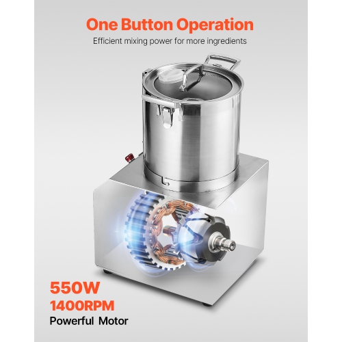 VEVOR Food Processor & Vegetable Chopper, 4.3 Quart Food-Grade Stainless Steel Food Processor Chopper with 2 Extra S-Curve Blades, Ideal for Chopping