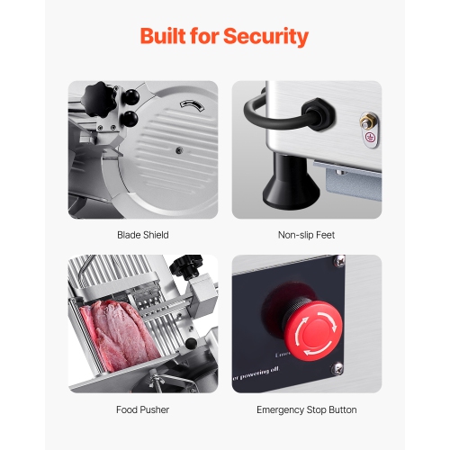 VEVOR Automatic Meat Slicer, 180W + 370W Deli Slicer with a 12 inch Premium 65Mn Blade, 0-0.3 inch Adjustable Thickness, Electric Food Slicer Machine