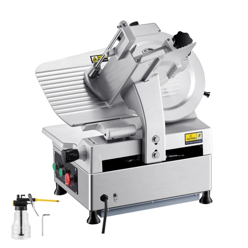 VEVOR Automatic Meat Slicer, 180W + 370W Deli Slicer with a 12 inch Premium 65Mn Blade, 0-0.3 inch Adjustable Thickness, Electric Food Slicer Machine