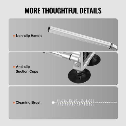 VEVOR French Fry Cutter, Potato Slicer with 1/2-Inch and 3/8-Inch Stainless Steel Blades, Manual Potato Cutter Chopper with Suction Cups, Great for