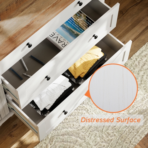 WAMPAT Farmhouse Nightstand with 3 Drawers, Large Wood Bedside Table Night Stand, Wide Sofa Side End Table 3 Drawers Chest of Dresser for Living