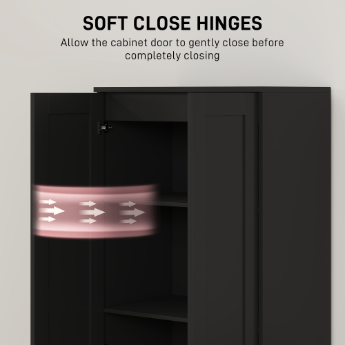 HOMCOM – Armoire garde-manger de 69 po avec rangement, armoire de rangement de cuisine avec portes à fermeture amortie et tablettes réglables,